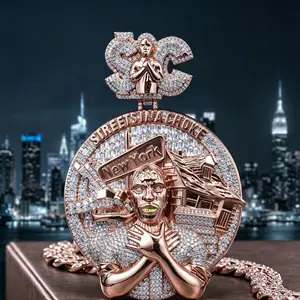 2031  Neighborhood Story Pendant | Blinged-Out 3D Portrait Charm with Block Scene for Streetwear & Hip Hop Vibe summerwins