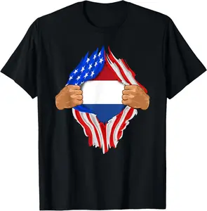 100%cotton Dutch Blood Inside Me | The Netherlands Flag Gift T-Shirt