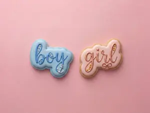 Gender Reveal Cutter | 3.5" 2 Piece Boy or Girl Script Stamp Set
