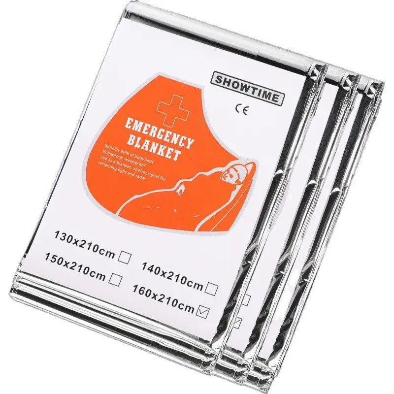 Emergency Thermal Blanket Survival Blanket, Mylar Emergency Blanket, Waterproof & Windproof Space Blanket, Lightweight Reusable Survival Gear for Camping, Hiking, Marathon, First Aid & Emergency Rescue