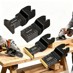 18PCS Oscillating Saw Blades, Professional Universal Titanium Multitool Blades for Wood Metal, Quick Release Multi Tool