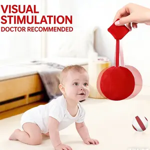 Baby safety vision training, chasing red balls, black and white balls, 3-color balls, grasping cloth balls, early education toys suitable for 0+ children.