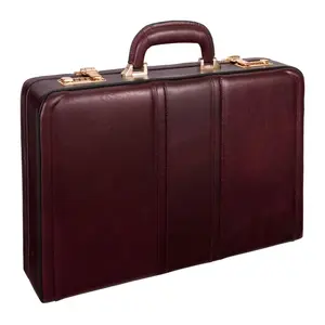 Mcklein USA  3.5 in. Daley Leather Attach Briefcase, Burgundy - V Series