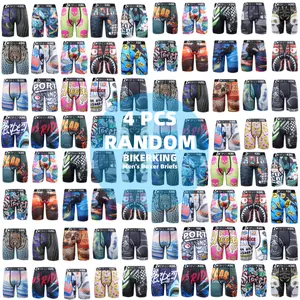 2PCS/3PCS/4PCS Men's loose printed underwear sports boxer shorts, quick sweat wicking, suitable for running and cycling, fitness, breathable, regenerated fiber crotch, non slip and comfortable