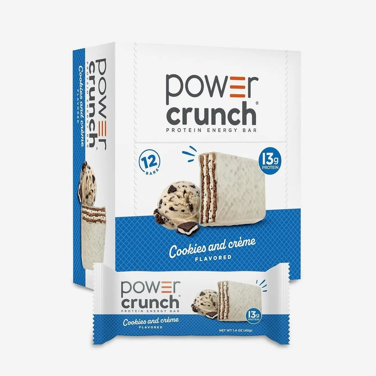 Power Crunch Protein Wafer Bars, High Protein Snacks with Delicious Taste, Triple Chocolate, 1.4 Ounce (12 Count)