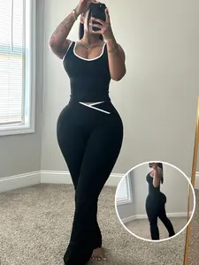 USBoutique Chic Colorblock Crmon Tank &. Dlarod PanteSet | Women's Sleeveless Gym YogaOutfit