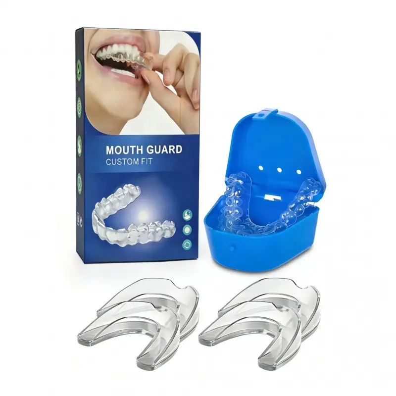 Custom Moldable Night Guards for Grinding Teeth - 4-Pack EVA Mouthguards for Clenching, Jaw Pain Relief - Reusable Trays with Case for Adults, Nightguards For Grinding Teeth, Mouthguard