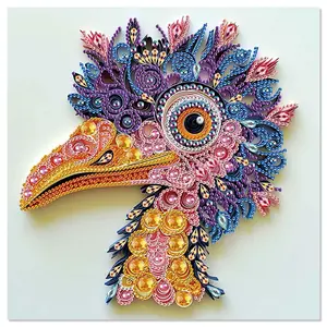 Bird Head Design Diamond Pattern Design DIY Diamond Arts Colorful Painting Kit without Frame, 5D Special Shape Diamond Arts Colorful Painting Kit, Wall Art Decor for Home
