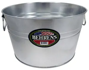 Behrens Inc 0GS 5 Gallon- Galvanized Steel Round Tub