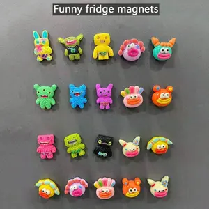 Fun Sprout Monster Refrigerator Magnets, Cartoon Ugly Resin Creatures, Creative Kitchen Cabinet Decor, Cool Boy Children Gift, Indoor Christmas Present, Refrigerator Decorating Magnet