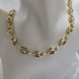 Cadena Gruesa Unisex Gold Plated Style G Thick Chain Necklace for Unisex Wearers