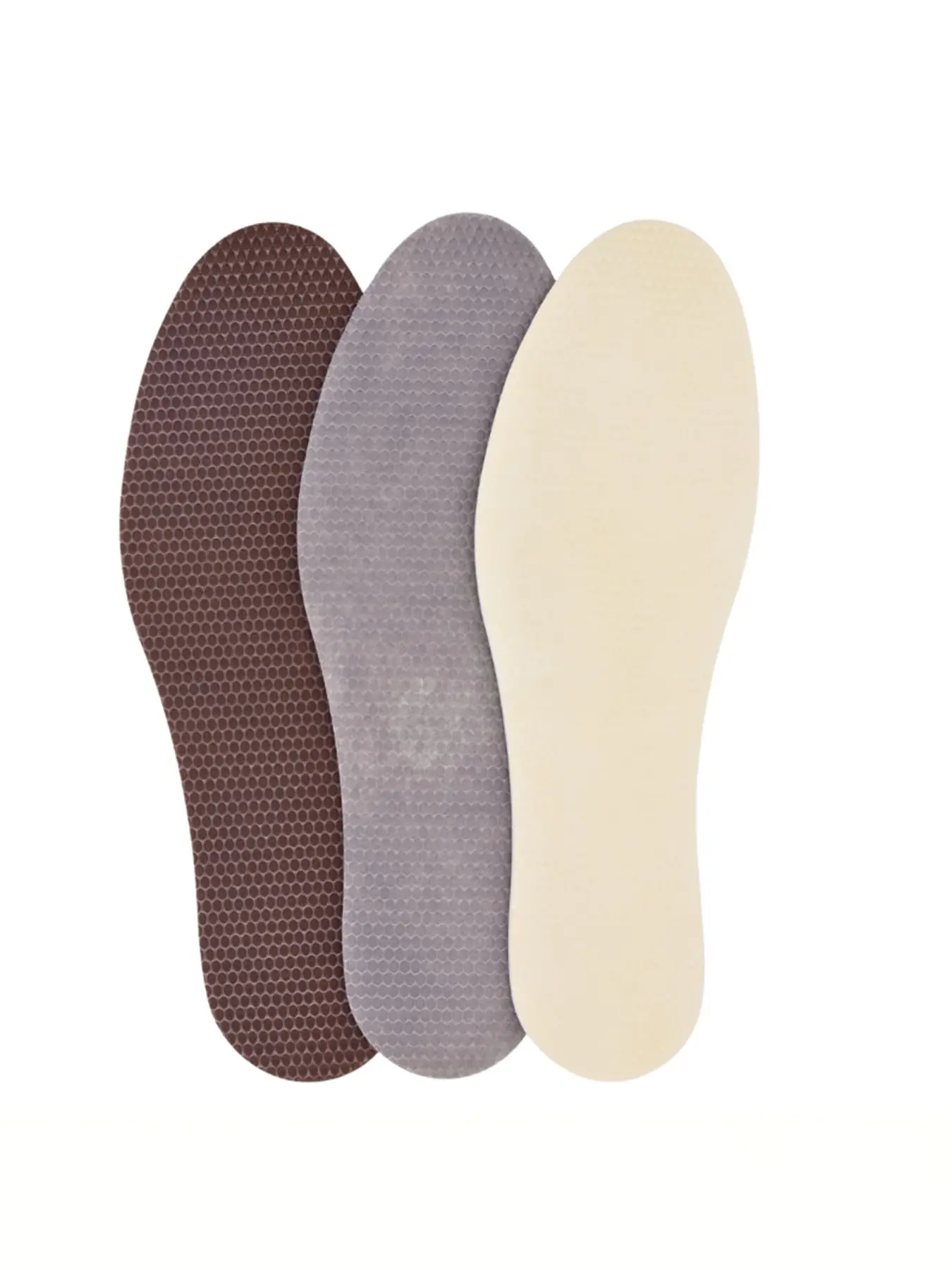 3 Pairs Sweat Absorbing Self-Cut Latex Shoe Insoles, Shock Absorbing Insole, Supportive Soles, 3 Colors Available, Unisex