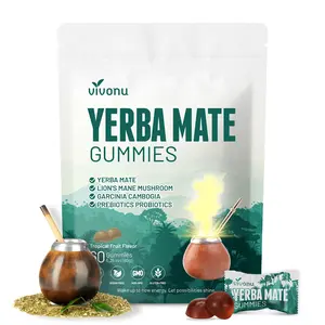 VivoNu Yerba Mate Gummies｜With Lion’s Mane + Prebiotics & Probiotics｜Focus + Mood Balance｜Gut Support｜Plant-Based Formula｜60 Gummies mothersdaygift