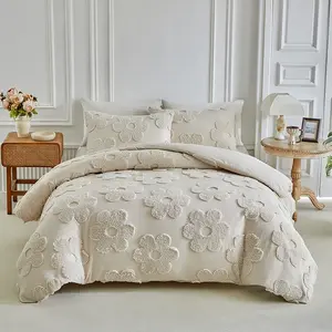 Washable Polyester Fiber Floral Duvet Cover Set with 1 Duvet and 1 or 2 Pillowcases, Soft Comfortable Bedding Set, Perfect Bedroom Decor, 8 Sizes Available for Gifting, Decorative Duvet Cover, Washable Covers