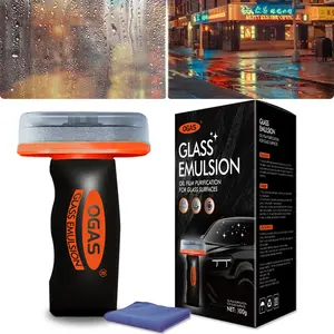 All-in-One Pro Kit Automotive Handheld Oil Film Eraser Wand Cream with Glass Cleaning Emulsion Formula & Sponge, Compact Windshield Fast Cleaning Tool - Glass Decontamination Without Traces, Easy To Cary, 100g Degreaser Cleaner Glass Oil-Film Remover