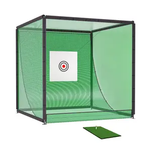 Golf Practice Net Cage,10 x 10 x 10FT Metal Frame Hitting Net Kit for Backyard,Golf Batting Cage Netting Golf Training Simulators for Home,suitable for various venues such as garages, and even indoors
