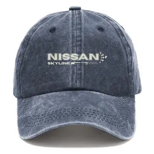 Skyline Nissan Unisex Washed Vintage Baseball Cap Denim Hat Commuting Daily Quality Caps Snapback Hat