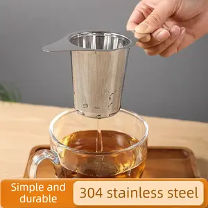 304 Tea Strainer, Double-Handle Tea Filter, Tea Infuser/Tea Pot Accessory