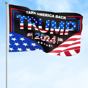 Trump 2024 Flag 3x5 FT - Double-Sided President Trump Banner | Take America Back with Vivid Colors | UV & Fade Resistant 1-Ply Polyester with Brass Grommets