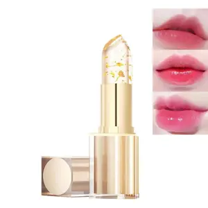 OUHOE Transferproof Color Changing Lipstick, pH Reactive Color Changing Transfer Proof Long Lasting Hydrating Gloss for Women Gold Crystal Lip Blur Tint Moisturizing Lip Oil 3.7g