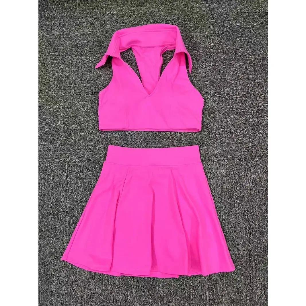 Seamless Tennis Skirt Set – Quick-Dry Workout Outfit