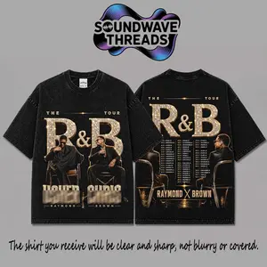 [New Date] The R&B Tour 2026: Raymond & Brown #2 Premium Acid Washed 100% Tank Top T-Shirt, R&B Music Duo Graphic Tee, Urban Hip Hop Soul Streetwear Shirt, Concert Tour Merch, Gift for R&B Fans, Vintage Music Tee