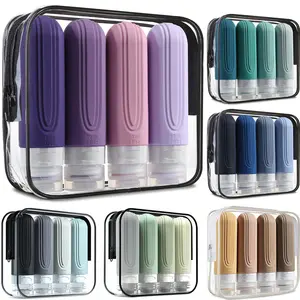 4pcs Silicone Travel Shampoo Subpackage Bottle Set for Home Decor Travel Weddings Parties Birthdays Gifts for Men Mom Dad Friends New Years Accessories Funny Gift