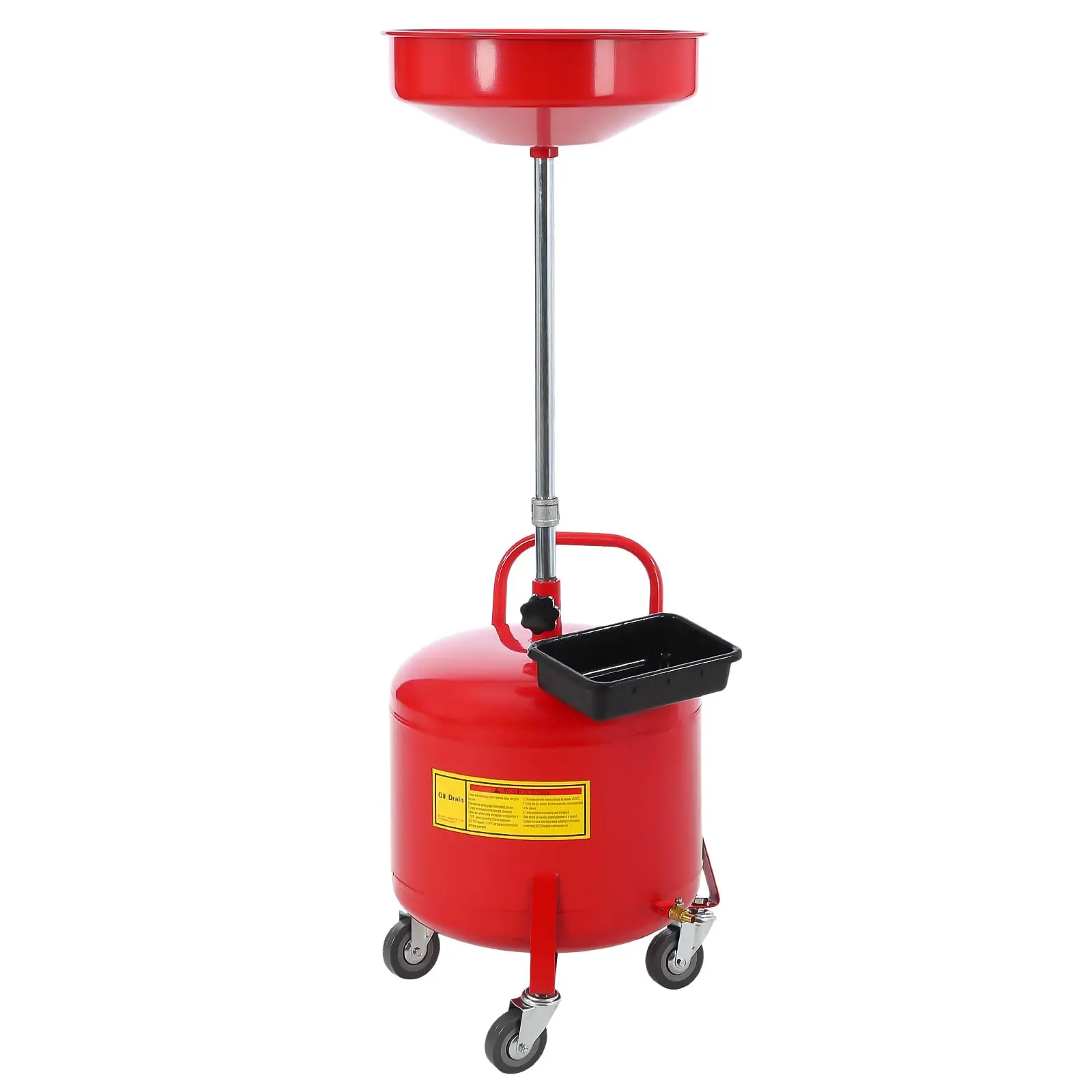 GARVEE Oil Drain Container, 8 Gallon Waste Oil Drain Tank, Portable Oil Lift Drain Pan Air Operated Drainer, Fluid Fuel Drainage Adjustable Funnel Height with Wheel