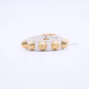 Pre-owned Balenciaga Gold All Over Stud Bracelet Cigare Twins LDJ3748
