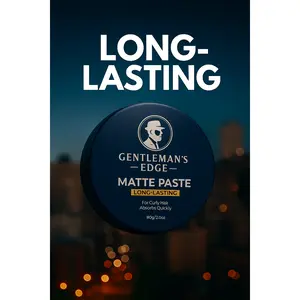 Gentleman's Edge Matte Paste Long-Lasting Gel for Curly Hair 80g Strong Hold Flexible Control Natural Finish Haircare Product