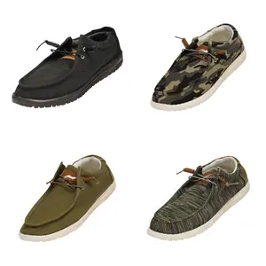 NORTY Men Lightweight Loafer Canvas Slip on Lace Up Tie Boat Shoe 41961