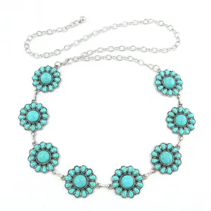 Turquoise Blossom Concho Belt
