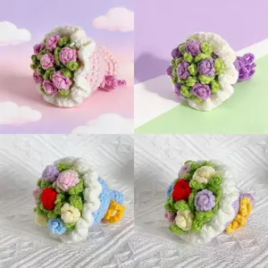Mini Rose Bouquet Weaving as a Finished Gift Ornament for Decoration