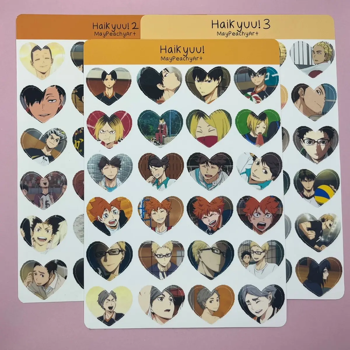 Volleyball Anime Heart Sticker Sheet