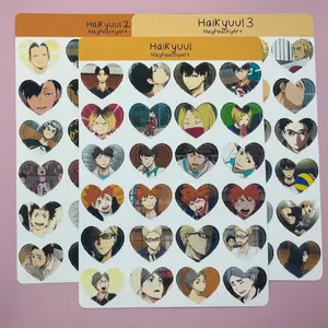 Volleyball Anime Heart Sticker Sheet
