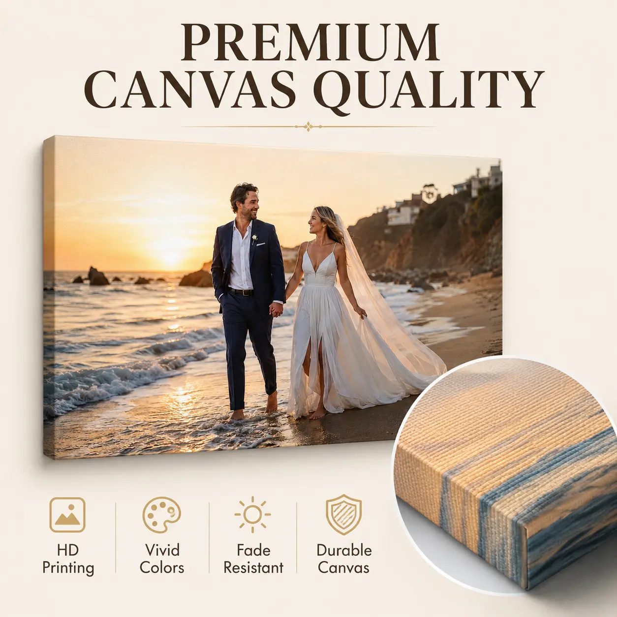 3 Panels custom canvas print Custom Wedding Photo Canvas, 3 Panels Personalized Couple Wall Art, Your Photo Printed on Premium Frameless Canvas, Romantic Anniversary Gift for Wife Husband Newlyweds  painting perfect decor