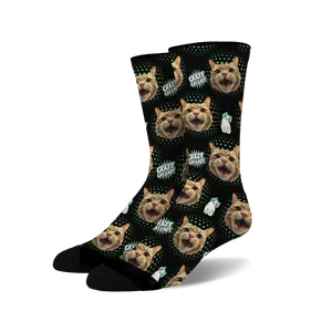 Custom Face Socks - Crazy Cat Lady