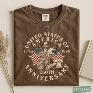 USA 250th Anniversary Comfort Colors Shirt, USA Flag Vintage T-Shirt, Usa 250th anniversary Independence Day Tee, 4th of July Patriotic Gift - EVA RAMOS