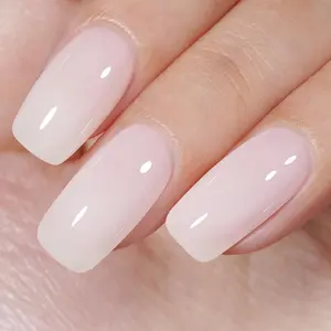 Gel Nail Polish, Milky White Gel Polish, Nude Gel Polish Translucent Jelly Gel Polish Natural Color Soak Off UV White Gel Nail Polish for French Manicure