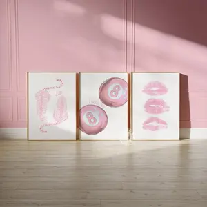 Pink Wall Art Print Set of 3, Trendy Posters, Digital Wall Art, Girly Dorm Room Decor, Printable Wall Art, College Apartment Aesthetic
