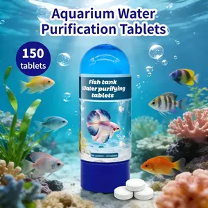 Aquarium Water Purification Tablets, Quick Chlorine Removal, Anti-Stress Fish Care, Large Capacity 150 Pieces, Lazy Person's Aquarium Essential