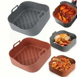 2pcs Silicone Air Fryer Liner 8.27 Inch, Suitable For 5.5 To 7 QT Air Fryer, Heat Resistant Easy Clean Air Fryer Silicone Pot, Suitable For Air Fryer Accessories