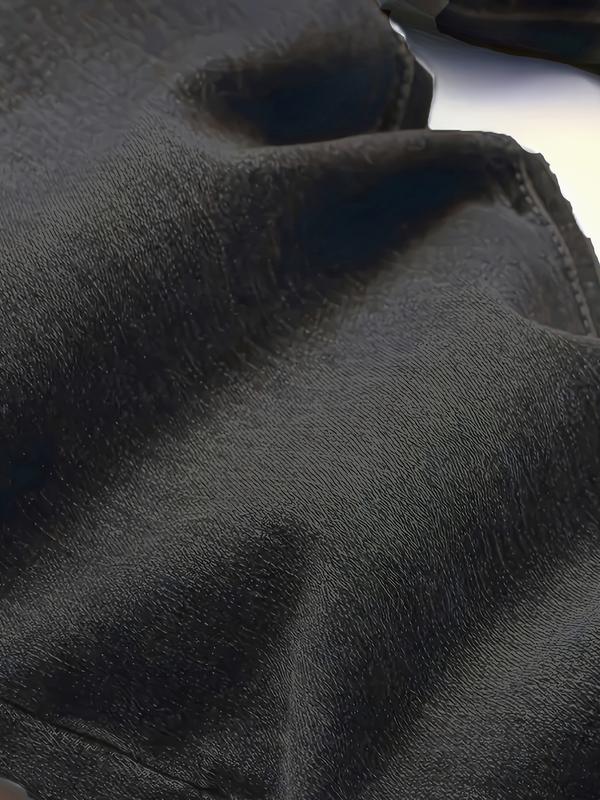 Men's Black Slim Fit Ripped Jeans - Distressed Denim Pants with Holes, Trendy Streetwear & Versatile Styling  Fashion