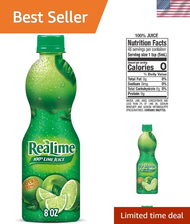 ReaLime, 100% Lime Juice, 8 Fl Oz Bottle