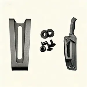 Professional Waist Clip Holster Set with Screws, Black Metal Belt Attachment for Secure Carry, Reusable Adjustable Kydex Clip, Quick Release Design for Easy Access, Durable Holster Accessory