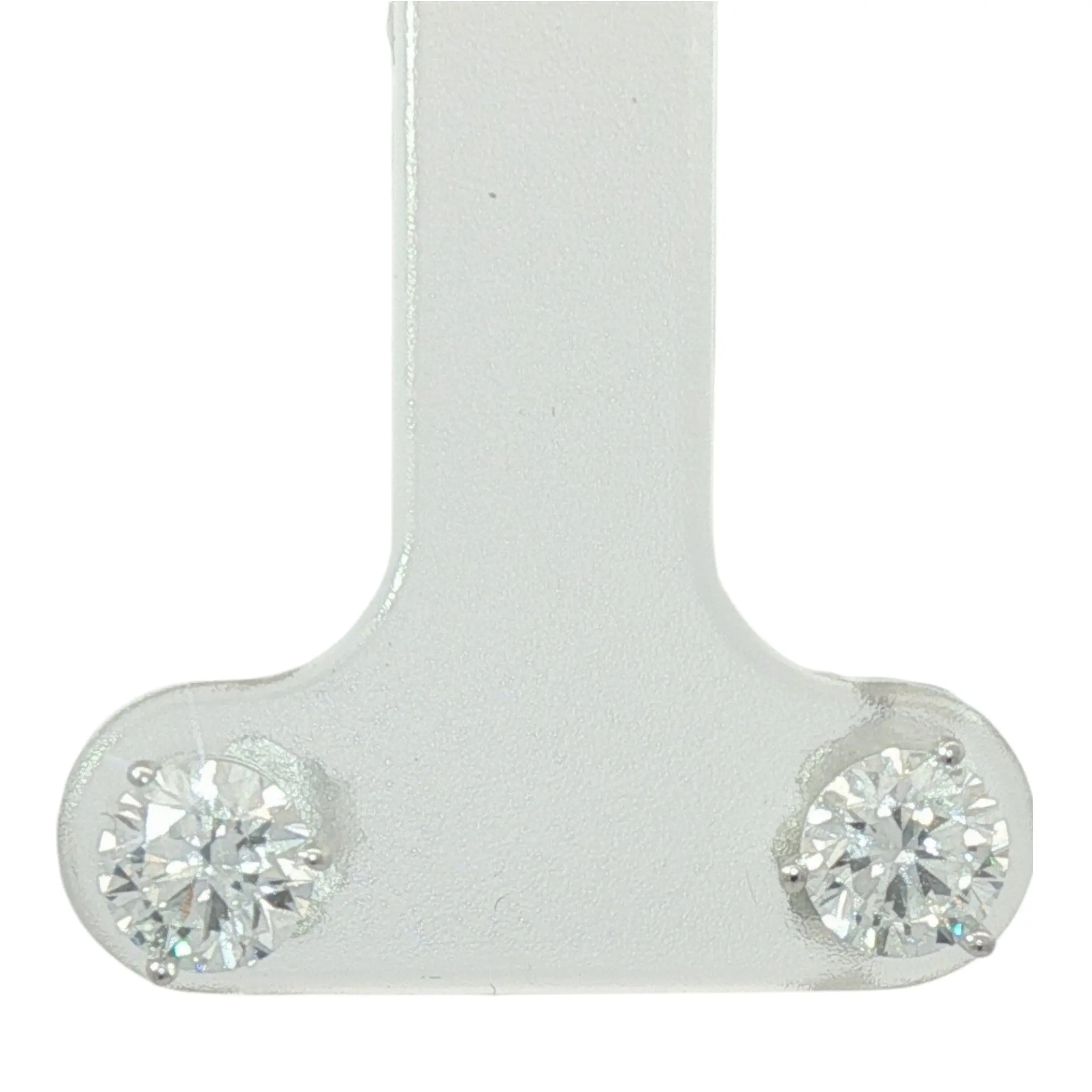 1CT Round LAB Diamond Stud Earrings | 14K White Gold