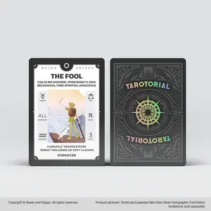 Tarotorial Expanded SILVER HOLO MINI Tarot Training Deck - Expanded Edition Rider Waite Smith Learning Minor Arcana Major Arcana