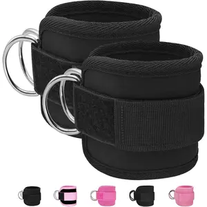 Fitness Ankle Straps for  Machine, Kickbacks Glute Workouts, Lower  Exercises, Adjustable  Straps with Neoprene Padding Men Women