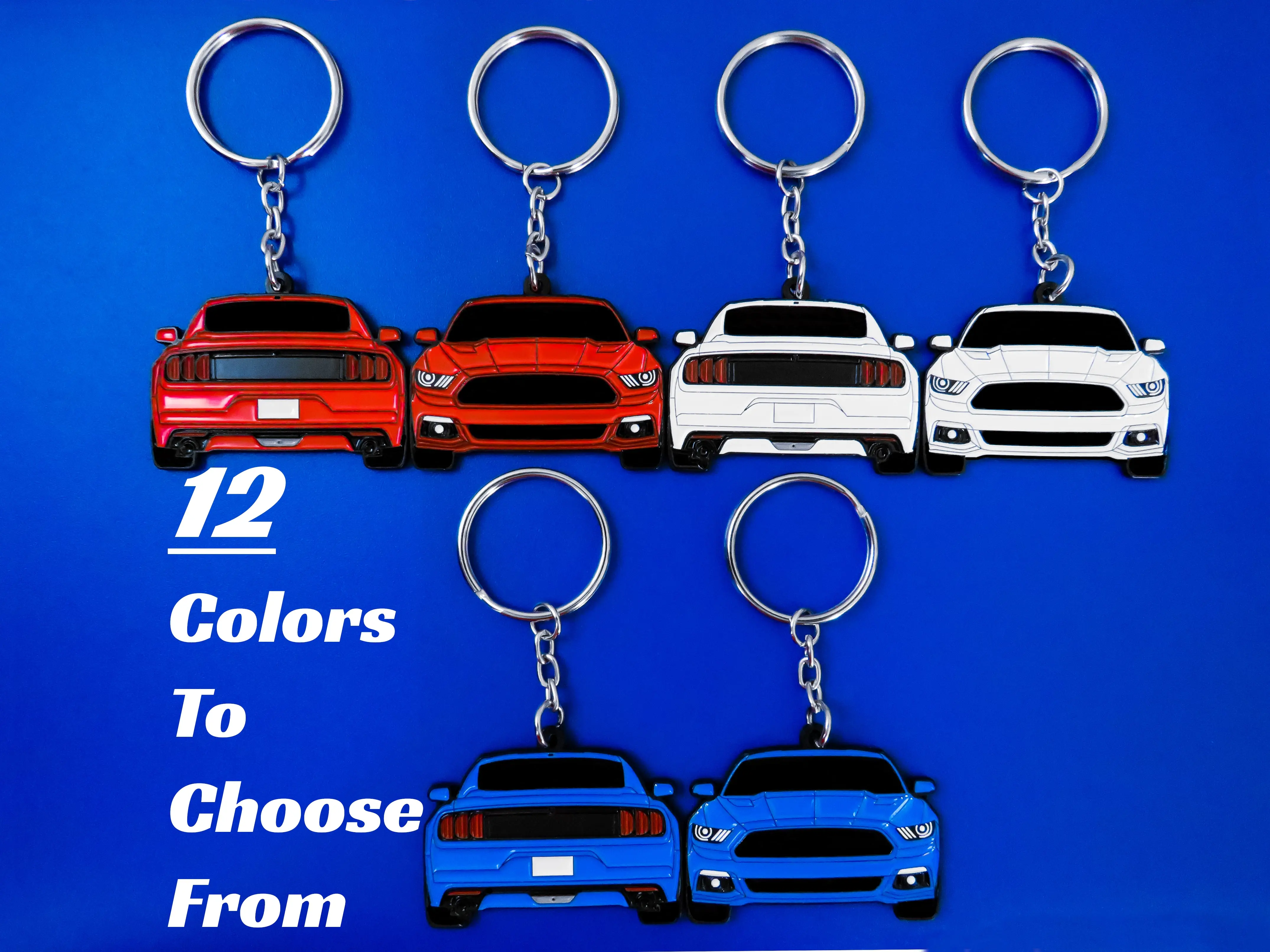 Keychain For Mustang 2-Sided Key Ring Makes For A Unique and Cool Gift For Car Guys, Fans, Enthusiasts Dad, Boyfriend, Girlfriend, Him, Her & More