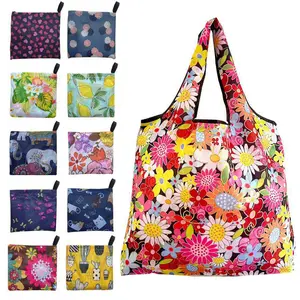 Reusable shopping bags foldable pocket grocery bags eco-friendly travel and recycling shopping bags waterproof machine washable suitable for everyday shopping items